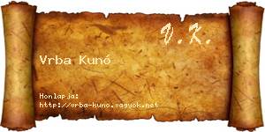 Vrba Kunó névjegykártya